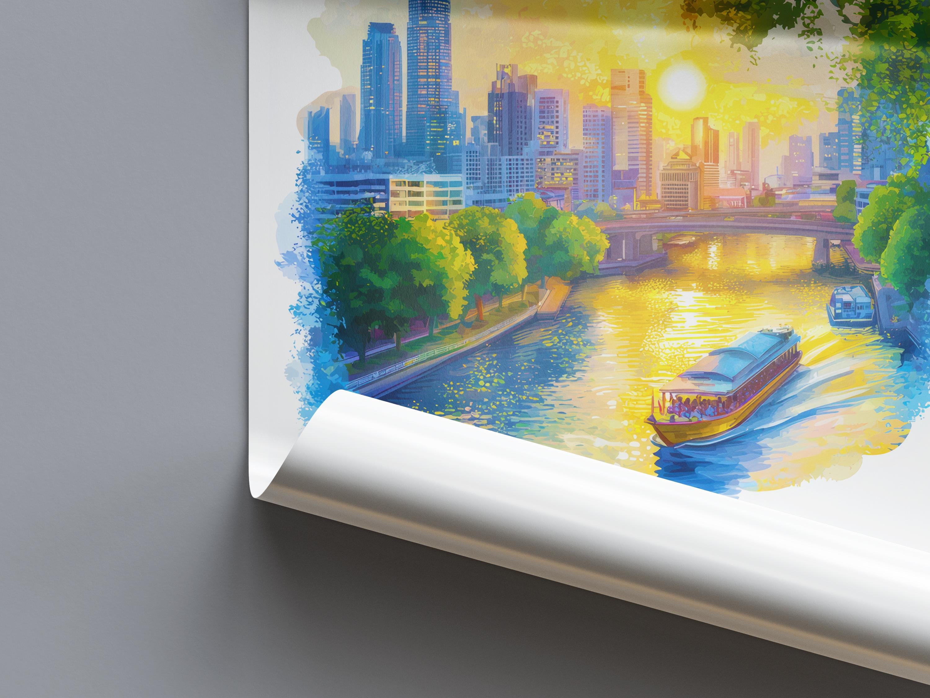Bangkok watercolor poster Wall Art Bangkok Wall Hanging Home Décor Bangkok Gift Art Lovers Thailand Art Lover Gift