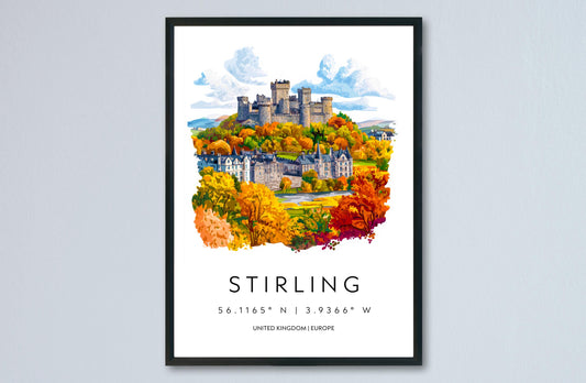 Stirling Watercolor Poster Wall Art Stirling Wall Hanging Home Décor Stirling Gift Art Lovers Scotland Wall Art