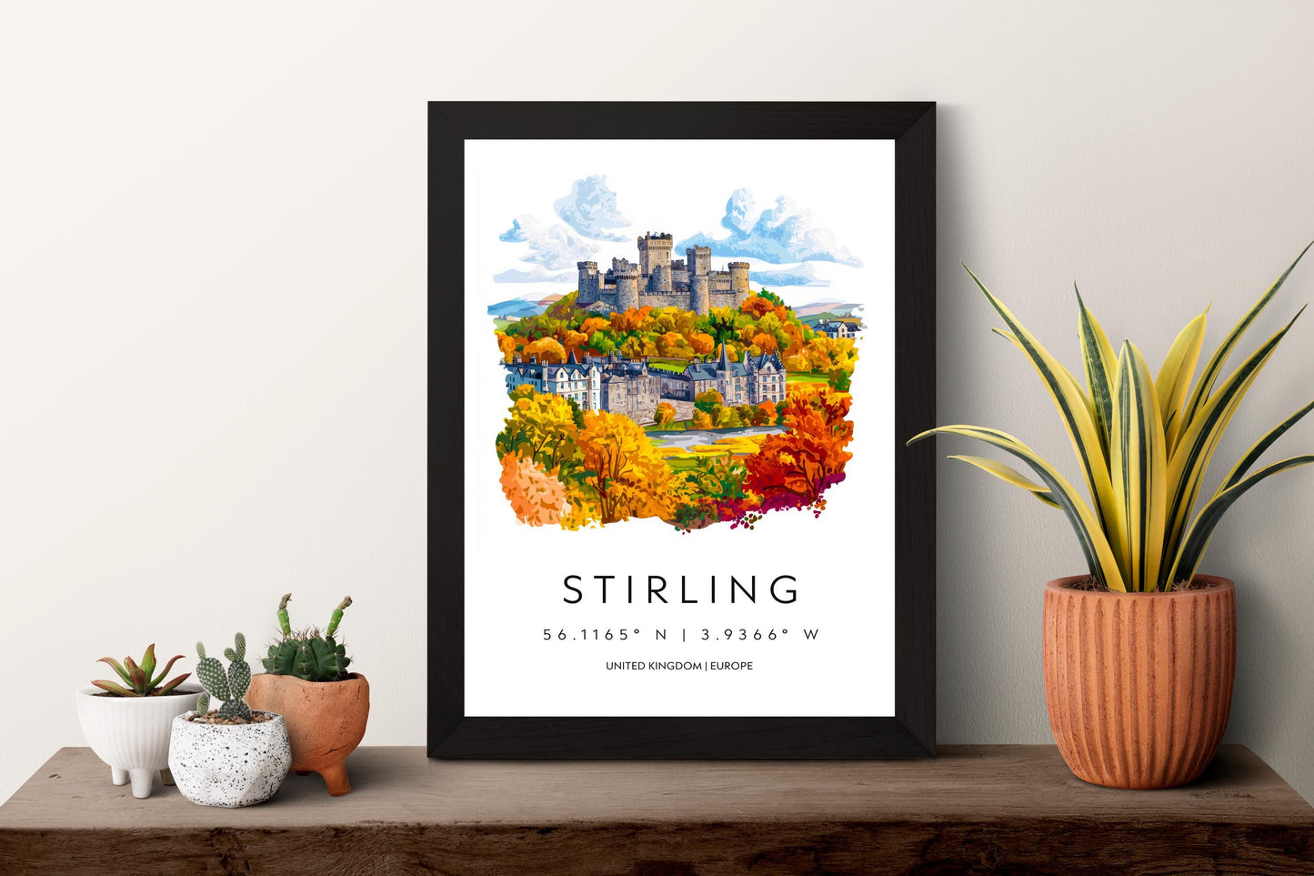 Stirling Watercolor Poster Wall Art Stirling Wall Hanging Home Décor Stirling Gift Art Lovers Scotland Wall Art