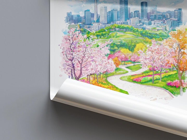 Seoul Watercolor Poster Wall Art Seoul Wall Hanging Home Décor Seoul Gift Art Lovers South Korea Wall Art