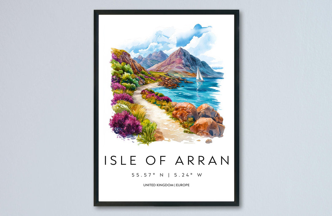 Isle of Arran Watercolor Poster Wall Art Isle of Arran Wall Hanging Home Décor Isle of Arran Gift Art Lovers Scotland Wall Art