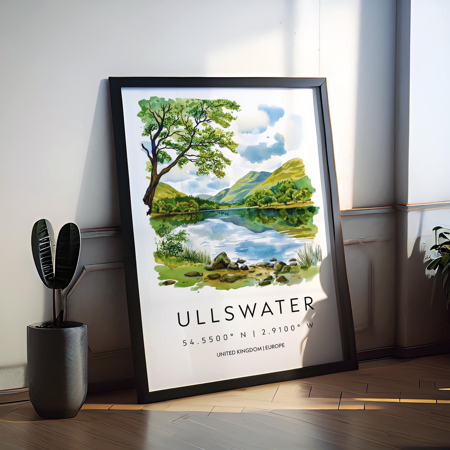 Ullswater Watercolor Poster Wall Art Ullswater Wall Hanging Home Décor Ullswater Gift Art Lovers United Kingdom Wall Art