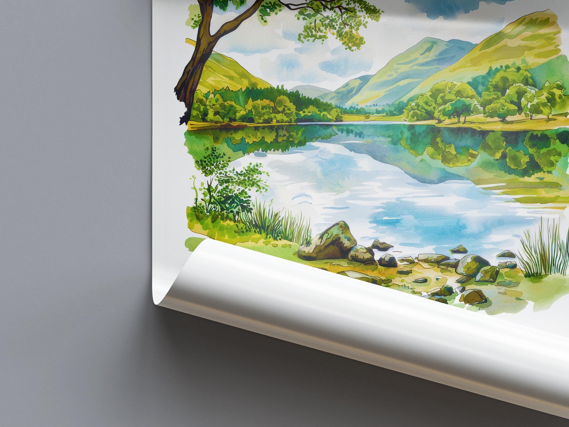 Ullswater Watercolor Poster Wall Art Ullswater Wall Hanging Home Décor Ullswater Gift Art Lovers United Kingdom Wall Art