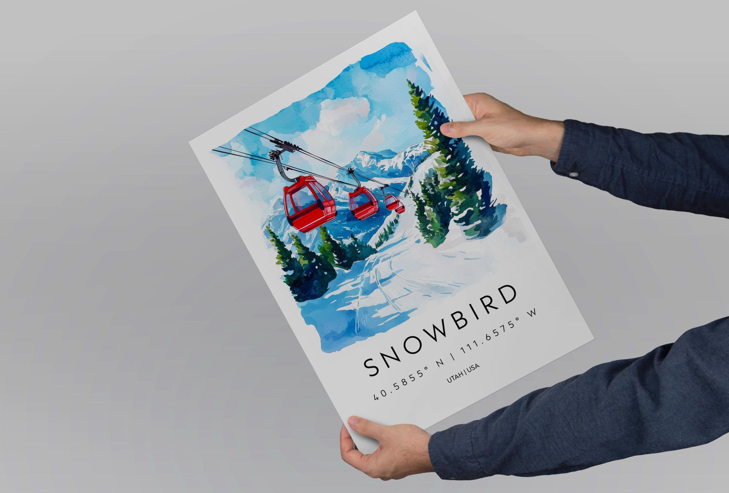 Snowbird Watercolor Poster Wall Art Snowbird Wall Hanging Home Décor Snowbird Gift Art Lovers United States Wall Art