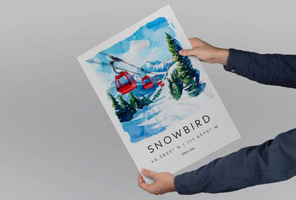 Snowbird Watercolor Poster Wall Art Snowbird Wall Hanging Home Décor Snowbird Gift Art Lovers United States Wall Art