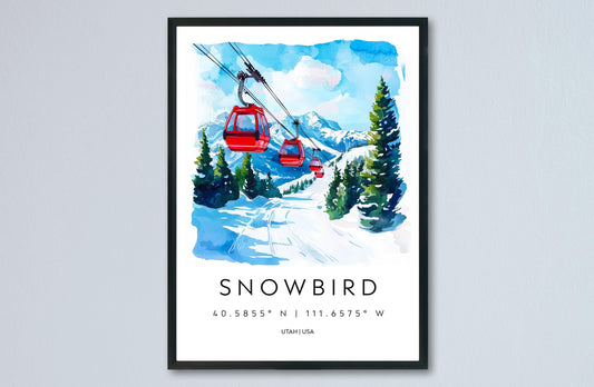 Snowbird Watercolor Poster Wall Art Snowbird Wall Hanging Home Décor Snowbird Gift Art Lovers United States Wall Art