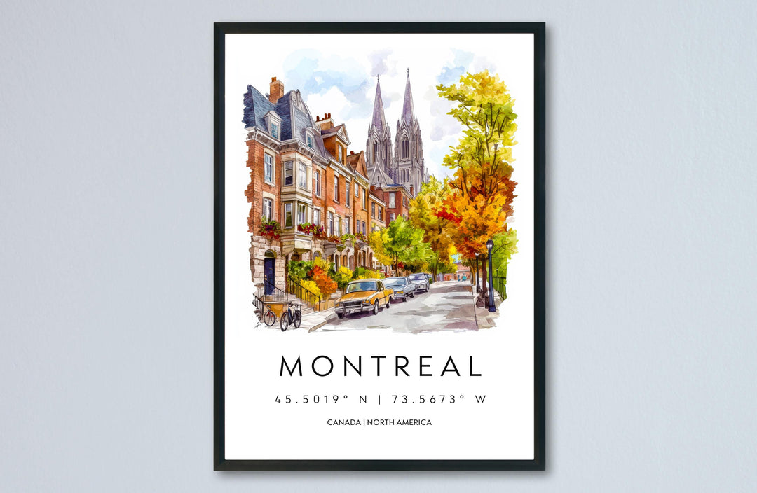 Montreal Watercolor Poster Wall Art Montreal Wall Hanging Home Décor Montreal Gift Art Lovers Canada Wall Art