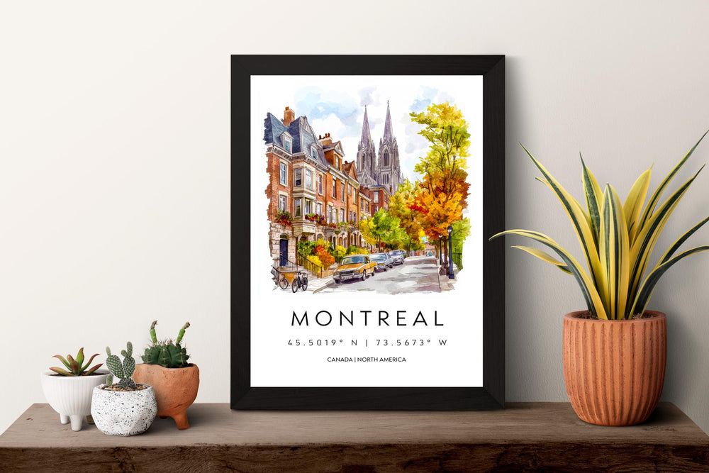 Montreal Watercolor Poster Wall Art Montreal Wall Hanging Home Décor Montreal Gift Art Lovers Canada Wall Art