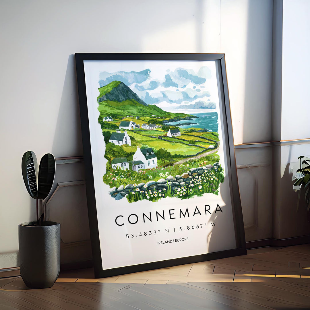 Connemara Watercolor Poster Wall Art Connemara Wall Hanging Home Décor Connemara Gift Art Lovers Ireland Wall Art