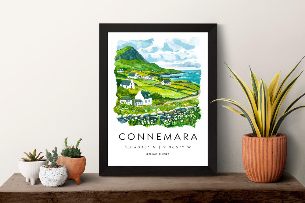 Connemara Watercolor Poster Wall Art Connemara Wall Hanging Home Décor Connemara Gift Art Lovers Ireland Wall Art