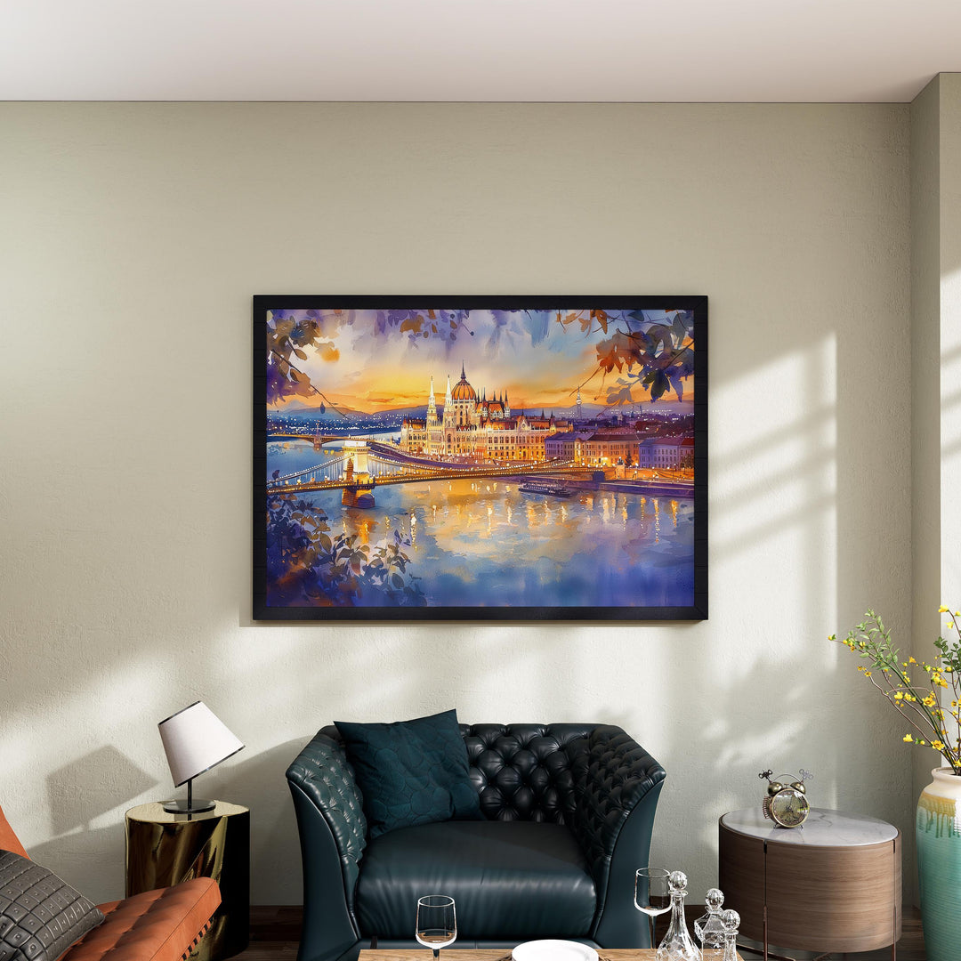 Budapest Watercolor Poster Landscape Wall Art Budapest Wall Hanging Home Décor Budapest Gift Art Lovers Hungary Wall Art