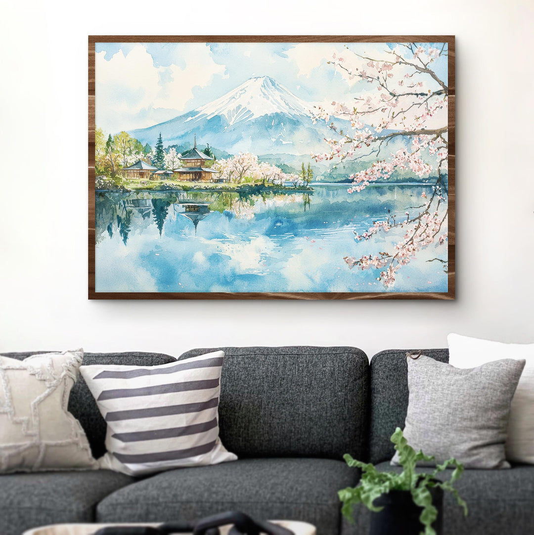 Mount Fuji Watercolor Poster Landscape Wall Art Mount Fuji Wall Hanging Home Décor Mount Fuji Gift Art Lovers Japan Wall Art