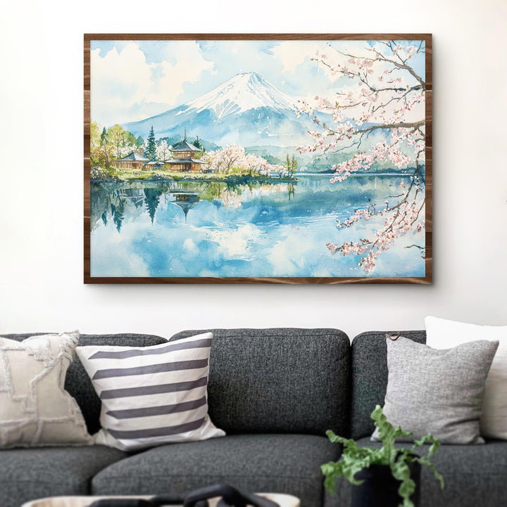 Mount Fuji Watercolor Poster Landscape Wall Art Mount Fuji Wall Hanging Home Décor Mount Fuji Gift Art Lovers Japan Wall Art