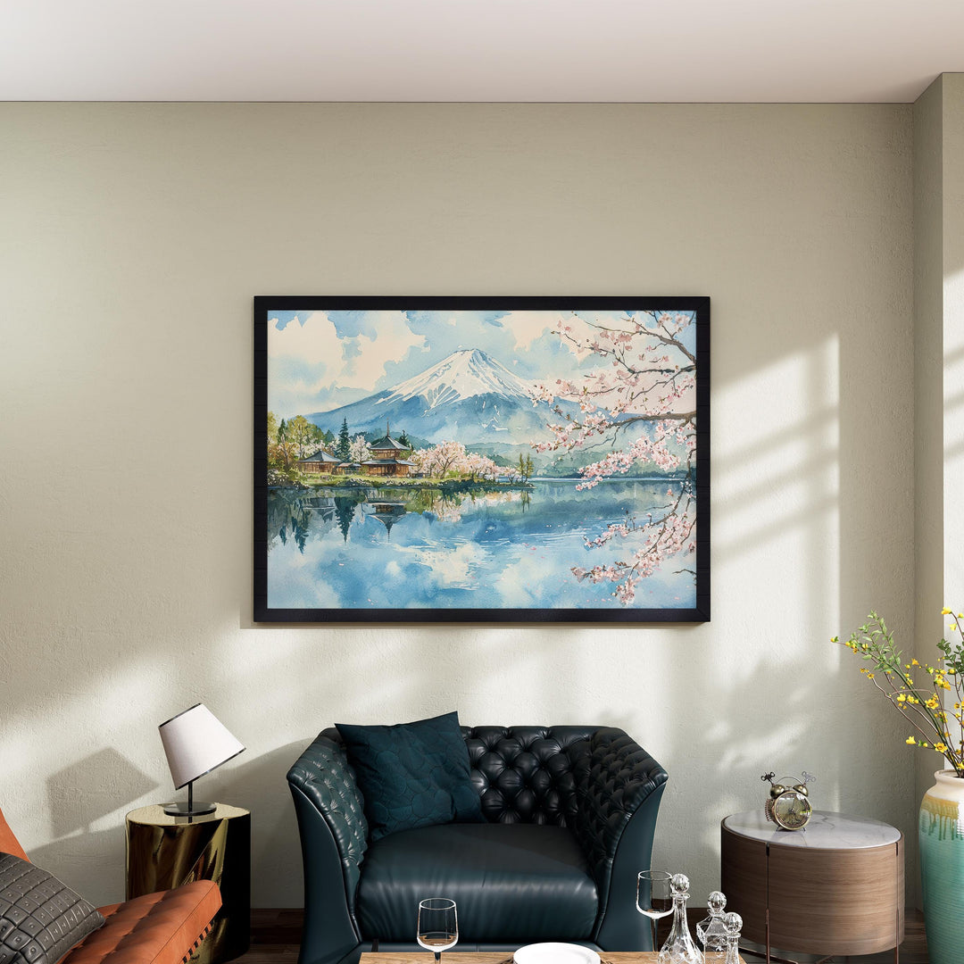 Mount Fuji Watercolor Poster Landscape Wall Art Mount Fuji Wall Hanging Home Décor Mount Fuji Gift Art Lovers Japan Wall Art