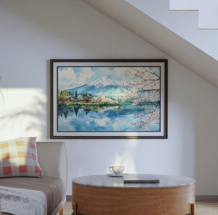 Mount Fuji Watercolor Poster Landscape Wall Art Mount Fuji Wall Hanging Home Décor Mount Fuji Gift Art Lovers Japan Wall Art