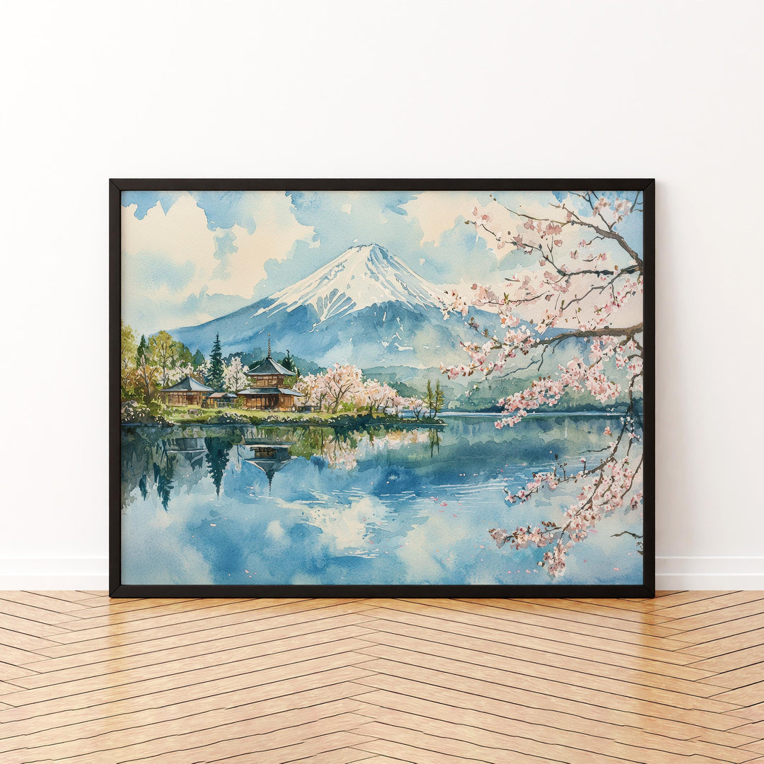 Mount Fuji Watercolor Poster Landscape Wall Art Mount Fuji Wall Hanging Home Décor Mount Fuji Gift Art Lovers Japan Wall Art