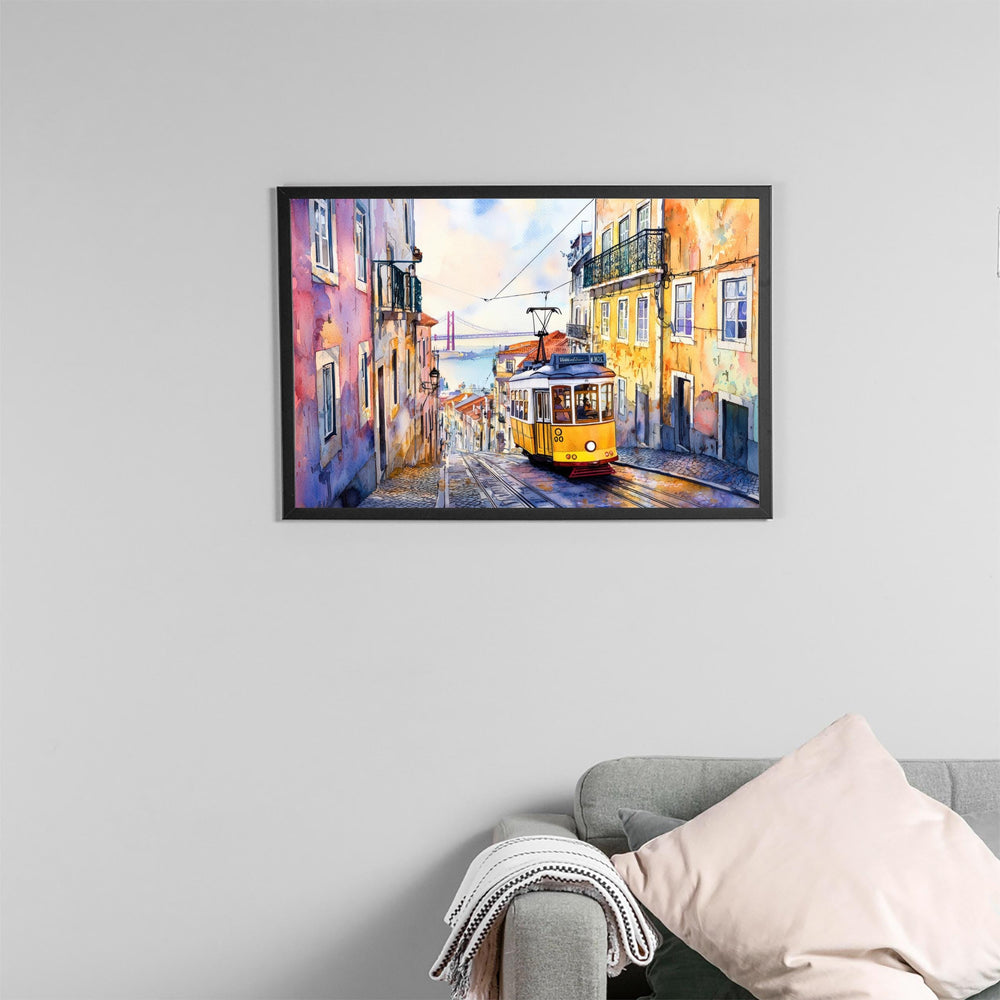 Lisbon Watercolor Poster Landscape Wall Art Lisbon Wall Hanging Home Décor Lisbon Gift Art Lovers Portugal Wall Art