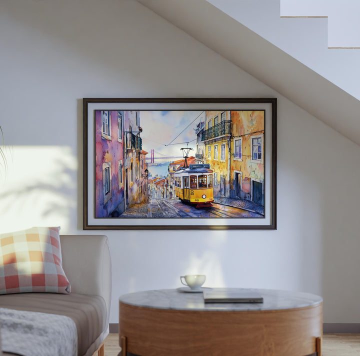 Lisbon Watercolor Poster Landscape Wall Art Lisbon Wall Hanging Home Décor Lisbon Gift Art Lovers Portugal Wall Art
