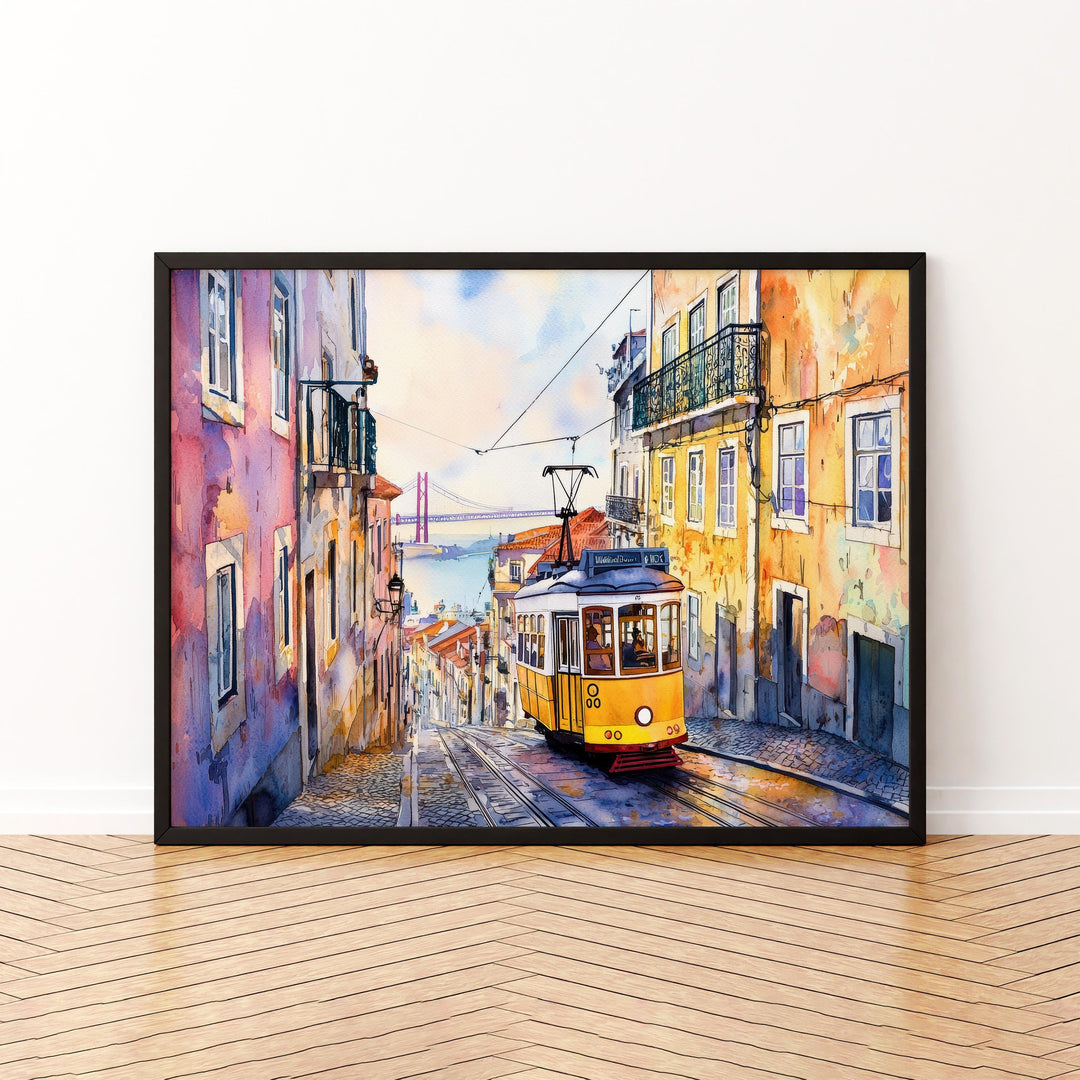 Lisbon Watercolor Poster Landscape Wall Art Lisbon Wall Hanging Home Décor Lisbon Gift Art Lovers Portugal Wall Art