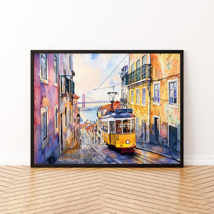 Lisbon Watercolor Poster Landscape Wall Art Lisbon Wall Hanging Home Décor Lisbon Gift Art Lovers Portugal Wall Art