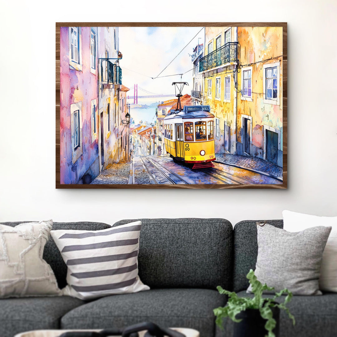 Lisbon Watercolor Poster Landscape Wall Art Lisbon Wall Hanging Home Décor Lisbon Gift Art Lovers Portugal Wall Art