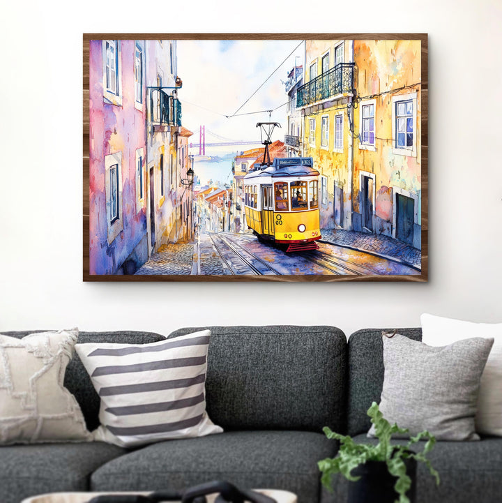 Lisbon Watercolor Poster Landscape Wall Art Lisbon Wall Hanging Home Décor Lisbon Gift Art Lovers Portugal Wall Art