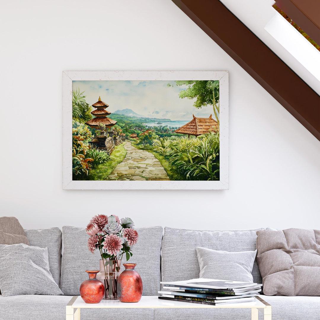 Bali Watercolor Poster Landscape Wall Art Bali Wall Hanging Home Décor Bali Gift Art Lovers Indonesia Wall Art