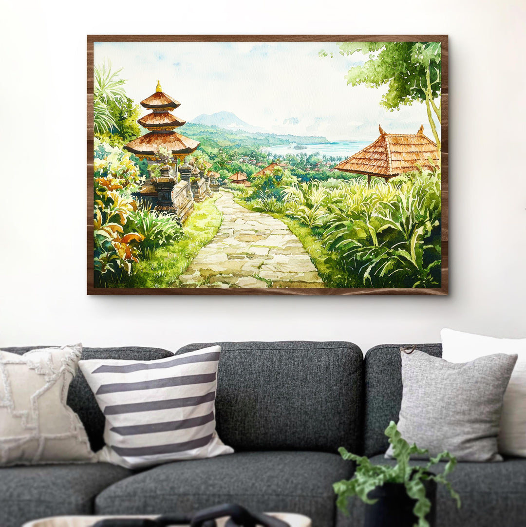 Bali Watercolor Poster Landscape Wall Art Bali Wall Hanging Home Décor Bali Gift Art Lovers Indonesia Wall Art