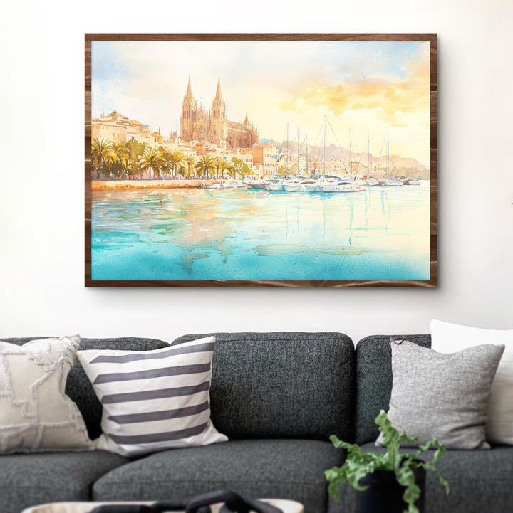 Palma de Mallorca Watercolor Poster Landscape Wall Art Palma de Mallorca Wall Hanging Home Décor Palma de Mallorca Gift Art Lovers Spain