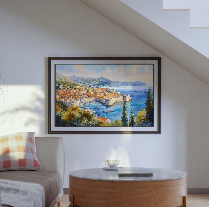 Dubrovnik Watercolor Poster Landscape Wall Art Dubrovnik Wall Hanging Home Décor Dubrovnik Gift Art Lovers Croatia Wall Art