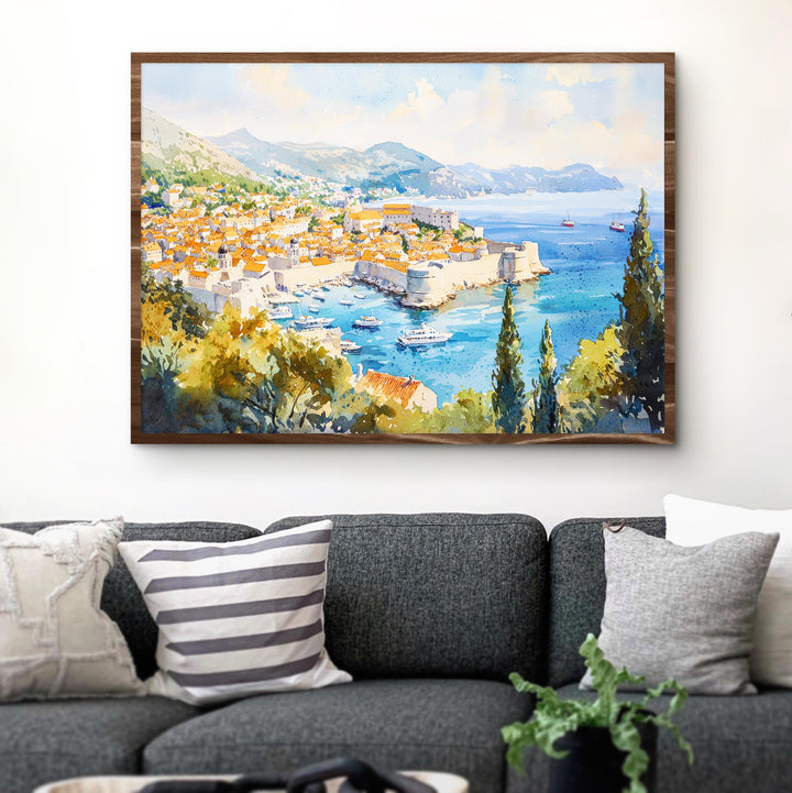 Dubrovnik Watercolor Poster Landscape Wall Art Dubrovnik Wall Hanging Home Décor Dubrovnik Gift Art Lovers Croatia Wall Art
