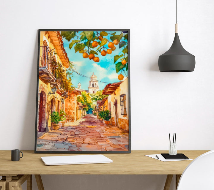 Oaxaca City Watercolor Poster Wall Art Oaxaca City Wall Hanging Home Décor Oaxaca City Gift Art Lovers Mexico Wall Art