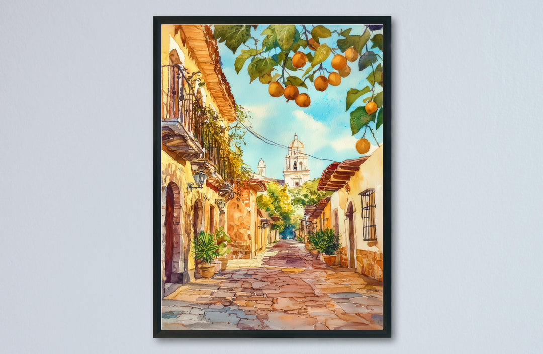 Oaxaca City Watercolor Poster Wall Art Oaxaca City Wall Hanging Home Décor Oaxaca City Gift Art Lovers Mexico Wall Art