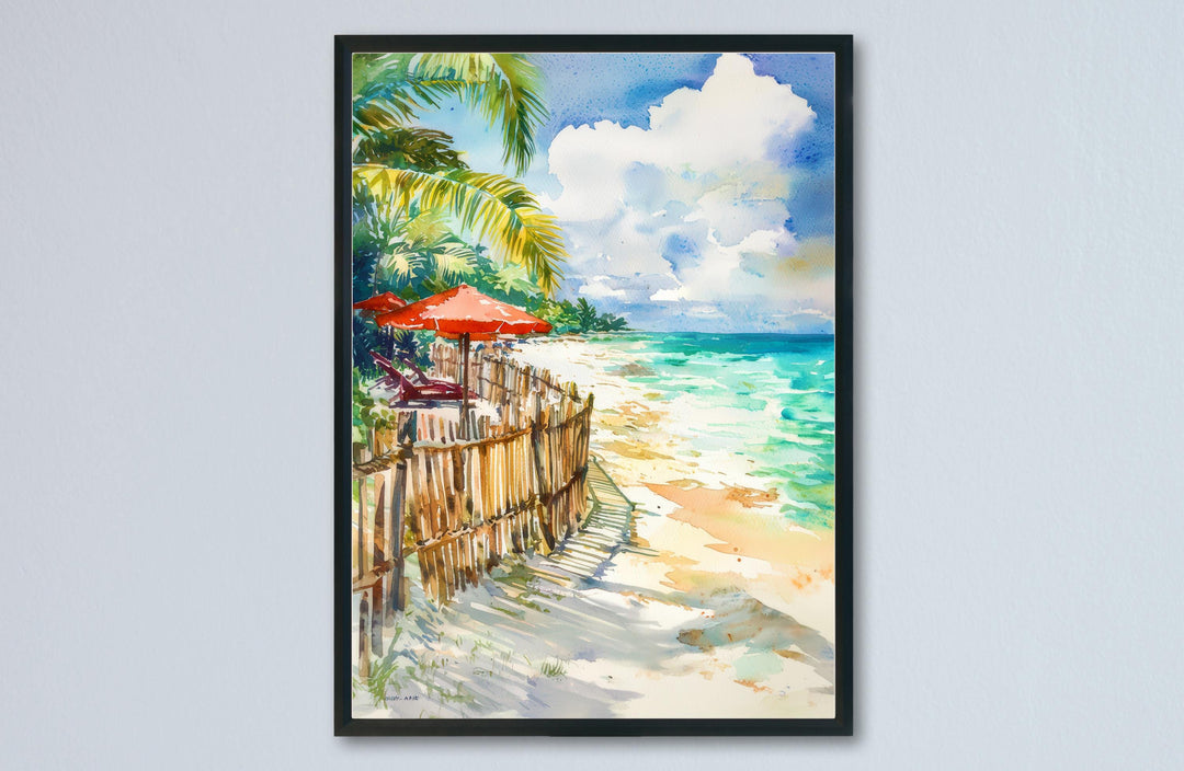 Playa del Carmen Watercolor Poster Wall Art Playa del Carmen Wall Hanging Home Décor Playa del Carmen Gift Art Lovers Mexico Wall Art