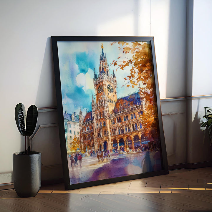 Munich Watercolor Poster Wall Art Munich Wall Hanging Home Décor Munich Gift Art Lovers Germany Wall Art
