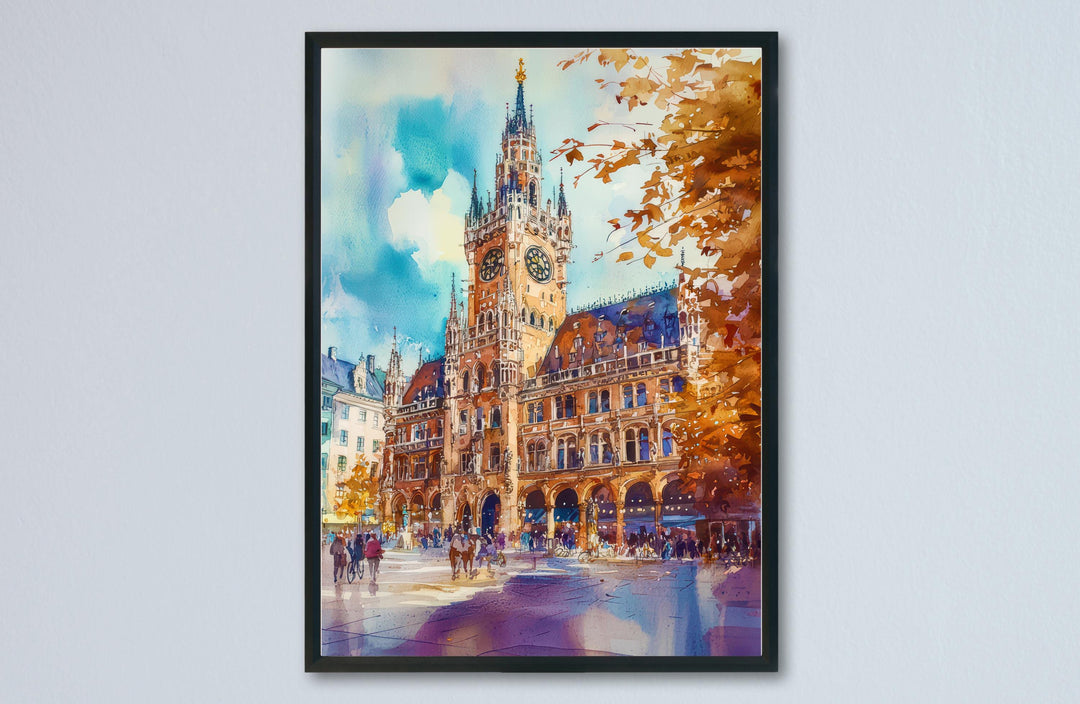 Munich Watercolor Poster Wall Art Munich Wall Hanging Home Décor Munich Gift Art Lovers Germany Wall Art