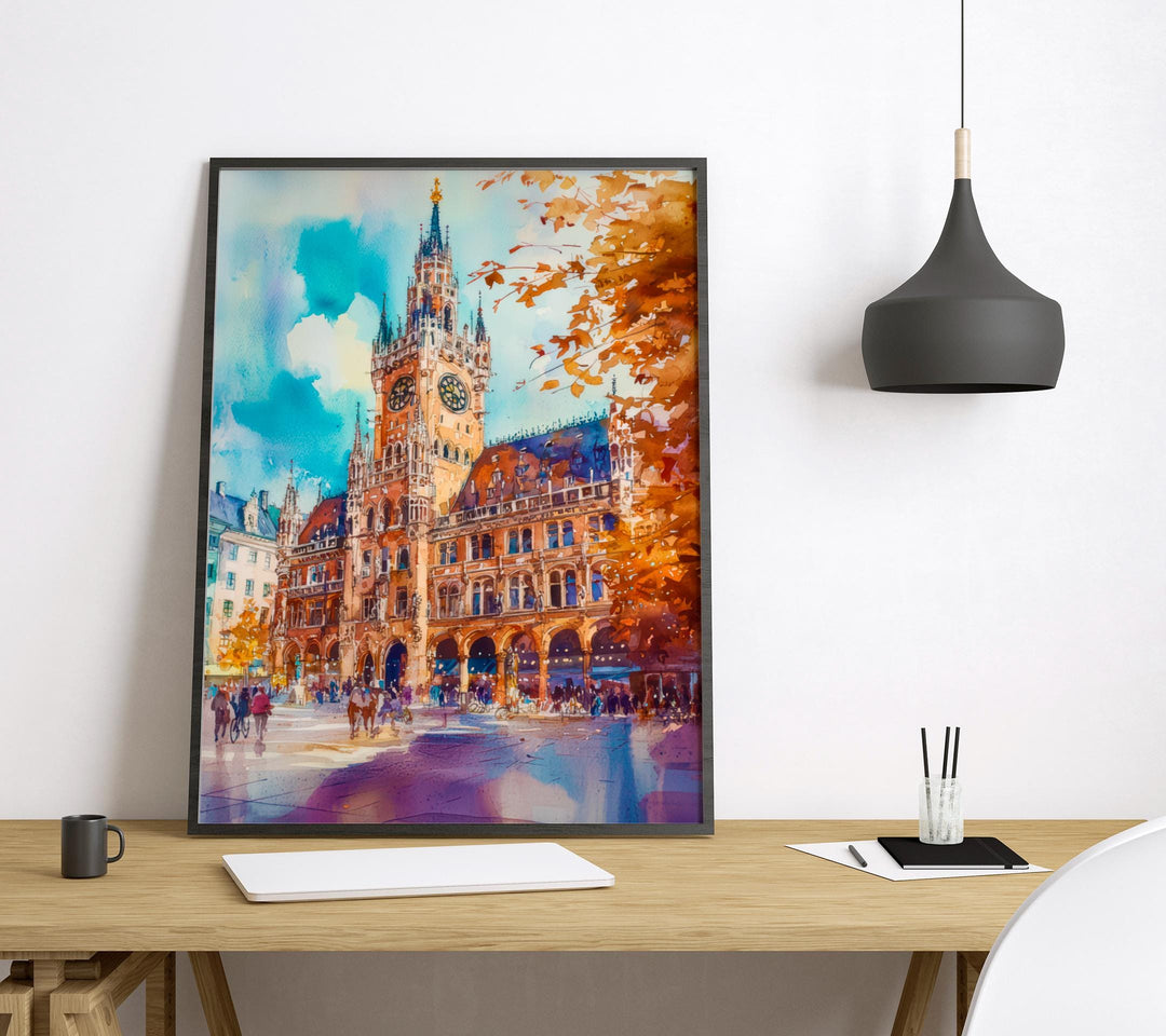 Munich Watercolor Poster Wall Art Munich Wall Hanging Home Décor Munich Gift Art Lovers Germany Wall Art