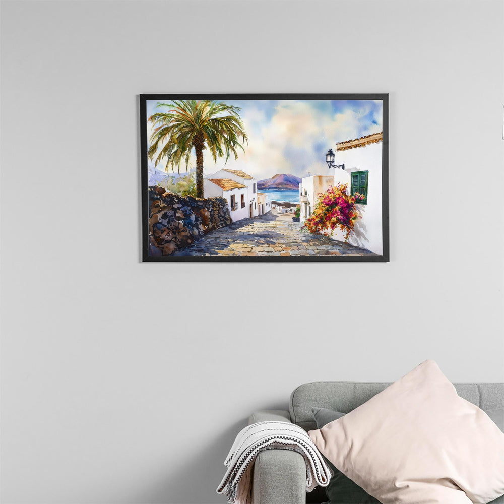 Lanzarote Watercolor Poster Landscape Wall Art Lanzarote Wall Hanging Home Décor Lanzarote Gift Art Lovers Spain Wall Art