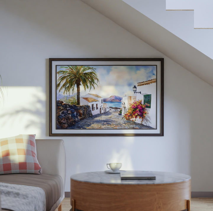 Lanzarote Watercolor Poster Landscape Wall Art Lanzarote Wall Hanging Home Décor Lanzarote Gift Art Lovers Spain Wall Art