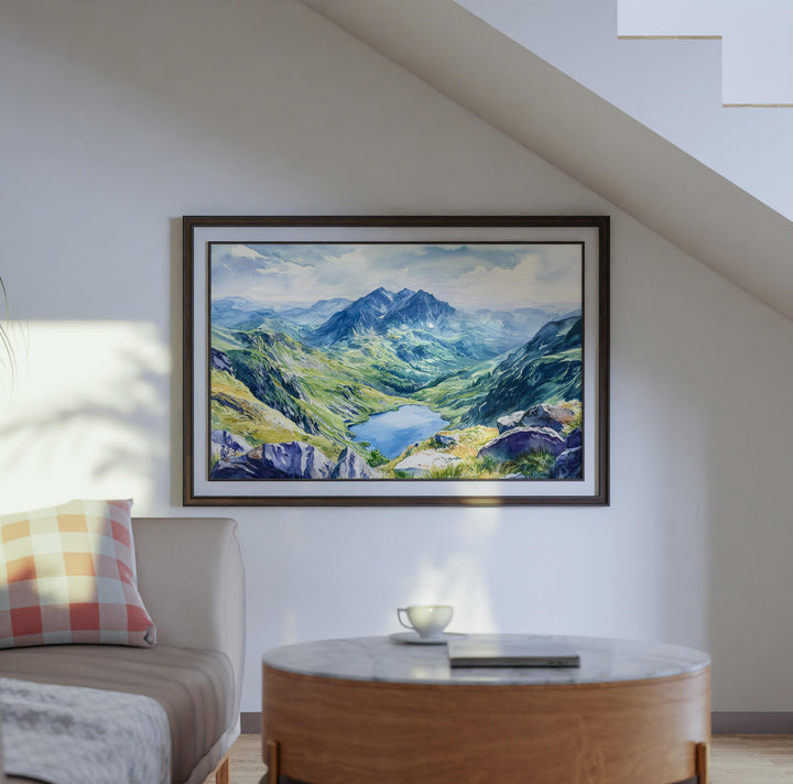 Snowdonia Watercolor Poster Landscape Wall Art Snowdonia Wall Hanging Home Décor Snowdonia Gift Art Lovers United Kingdom Wall Art