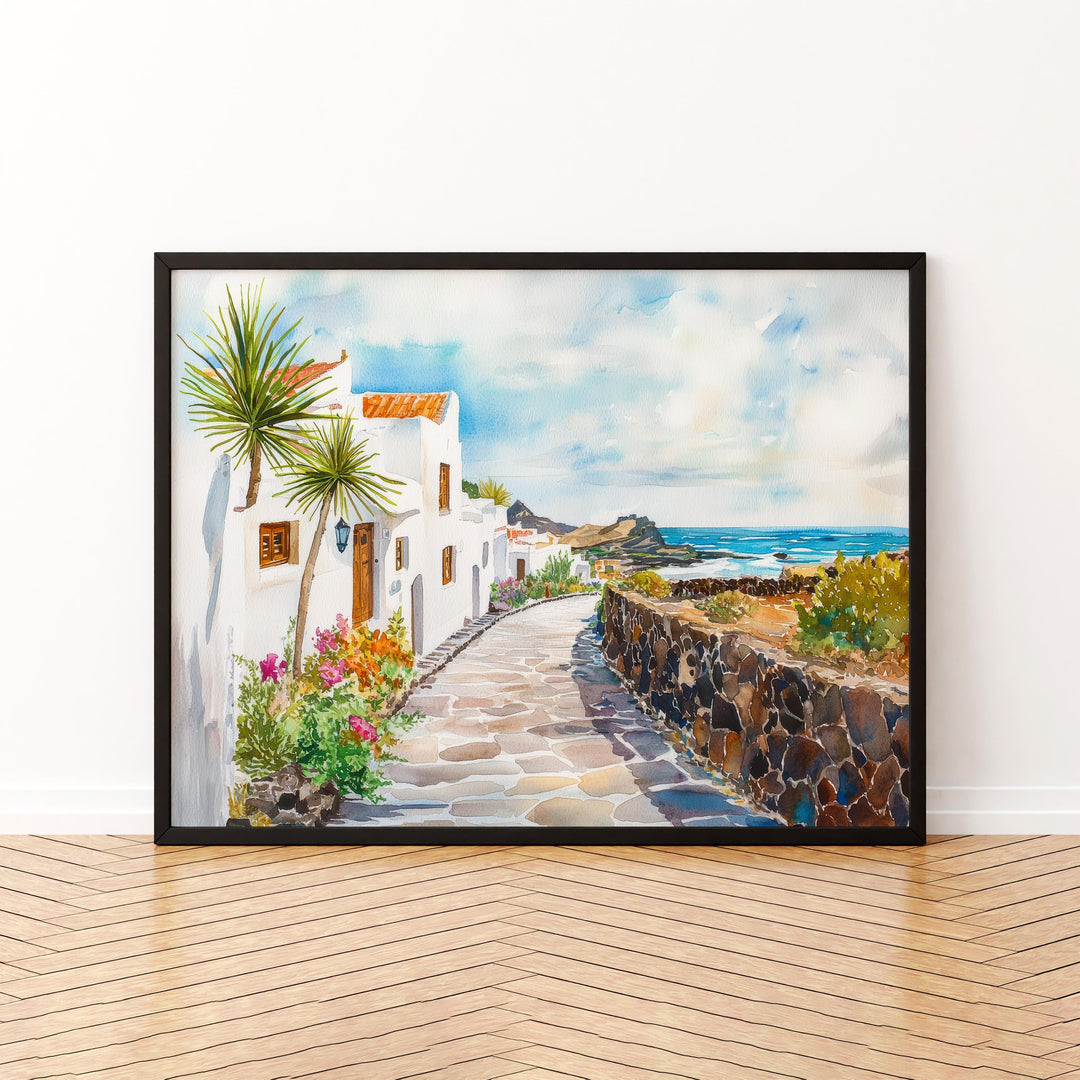Lanzarote Watercolor Poster Landscape Wall Art Lanzarote Wall Hanging Home Décor Lanzarote Gift Art Lovers Spain Wall Art