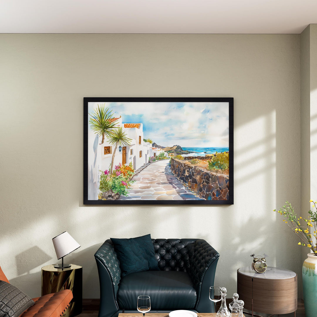 Lanzarote Watercolor Poster Landscape Wall Art Lanzarote Wall Hanging Home Décor Lanzarote Gift Art Lovers Spain Wall Art