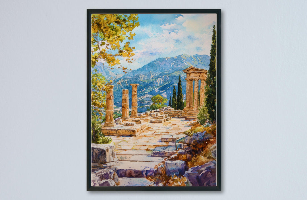 Delphi Watercolor Poster Wall Art Delphi Wall Hanging Home Décor Delphi Gift Art Lovers Greece Wall Art