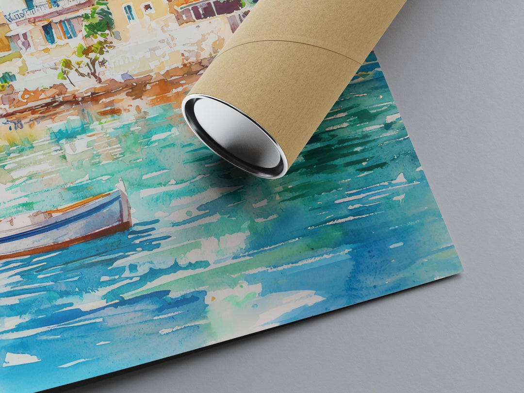 Ithaca Watercolor Poster Wall Art Ithaca Wall Hanging Home Décor Ithaca Gift Art Lovers Greece Wall Art