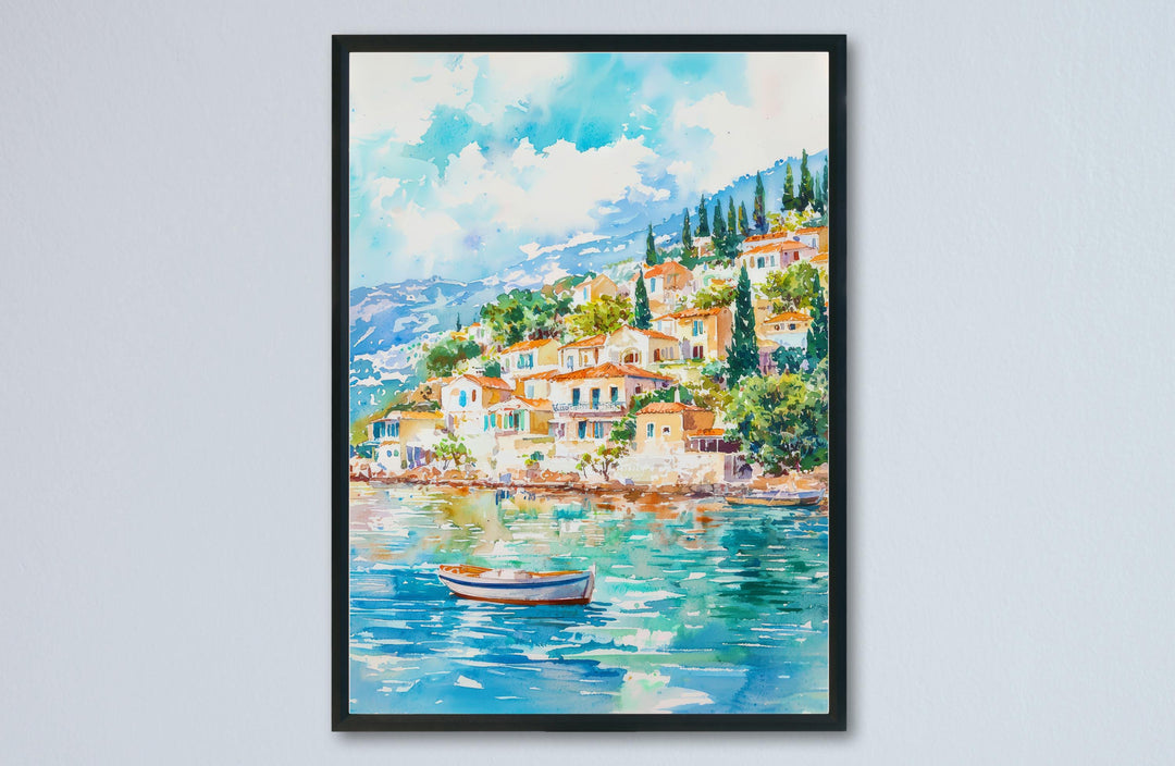 Ithaca Watercolor Poster Wall Art Ithaca Wall Hanging Home Décor Ithaca Gift Art Lovers Greece Wall Art