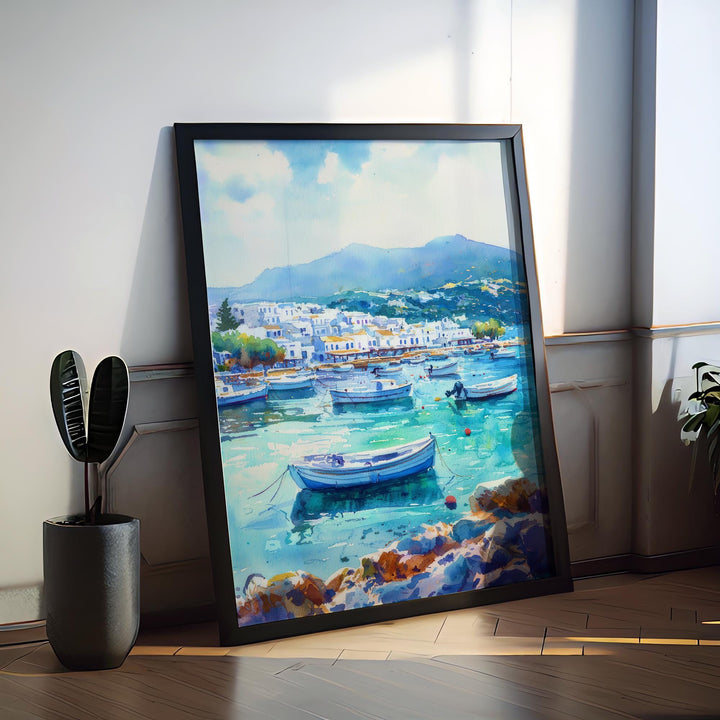 Kos Watercolor Poster Wall Art Kos Wall Hanging Home Décor Kos Gift Art Lovers Greece Wall Art