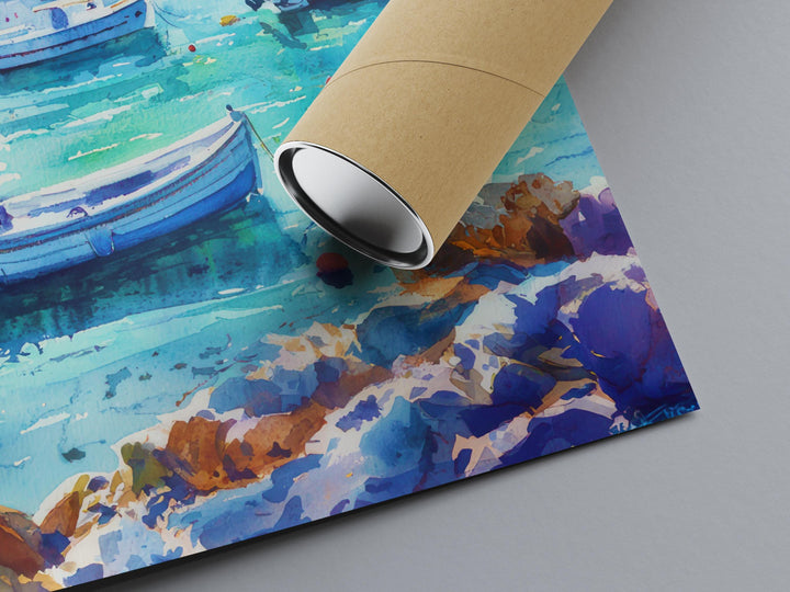 Kos Watercolor Poster Wall Art Kos Wall Hanging Home Décor Kos Gift Art Lovers Greece Wall Art