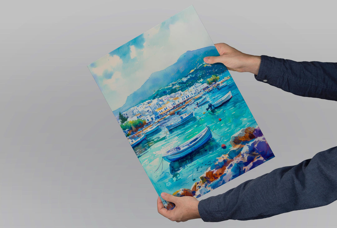 Kos Watercolor Poster Wall Art Kos Wall Hanging Home Décor Kos Gift Art Lovers Greece Wall Art