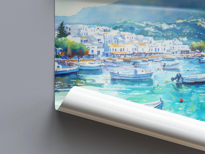 Kos Watercolor Poster Wall Art Kos Wall Hanging Home Décor Kos Gift Art Lovers Greece Wall Art