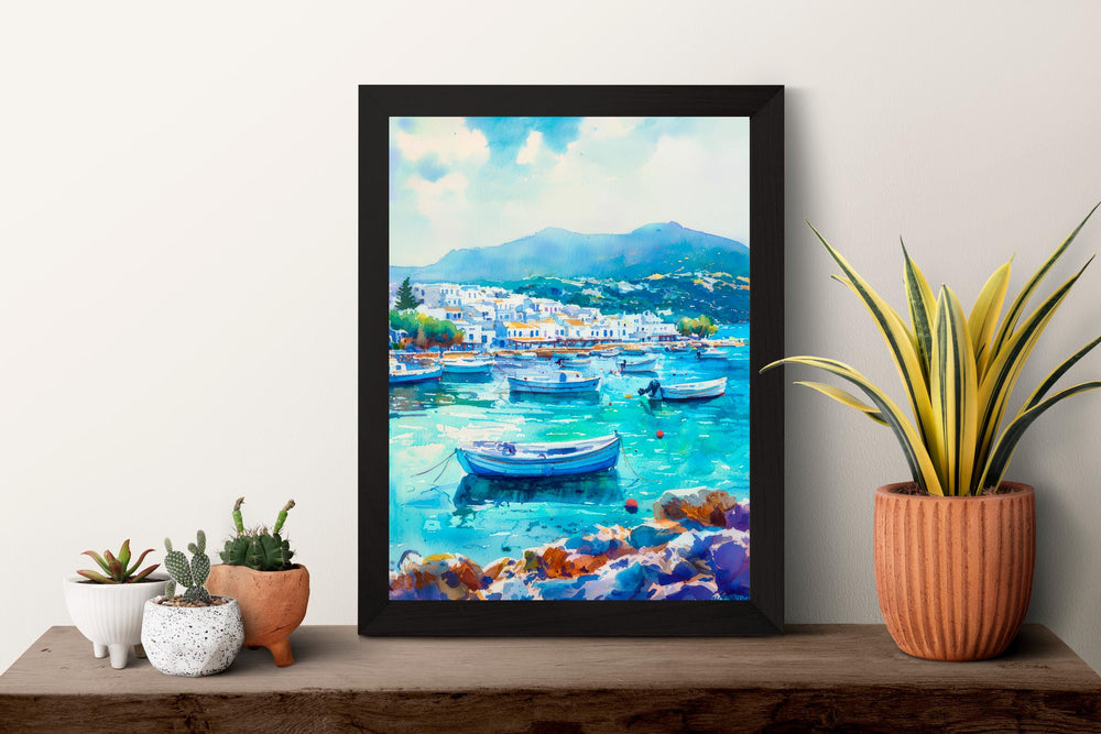 Kos Watercolor Poster Wall Art Kos Wall Hanging Home Décor Kos Gift Art Lovers Greece Wall Art